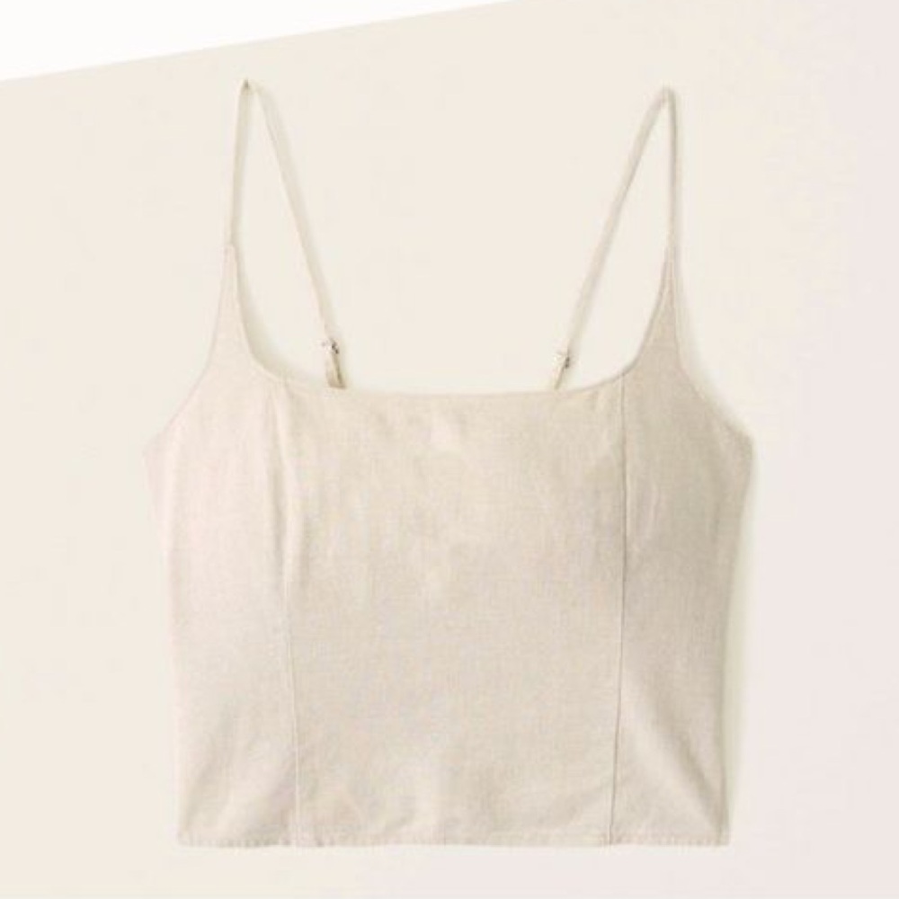 Abercrombie and Fitch White Linen Tank Top